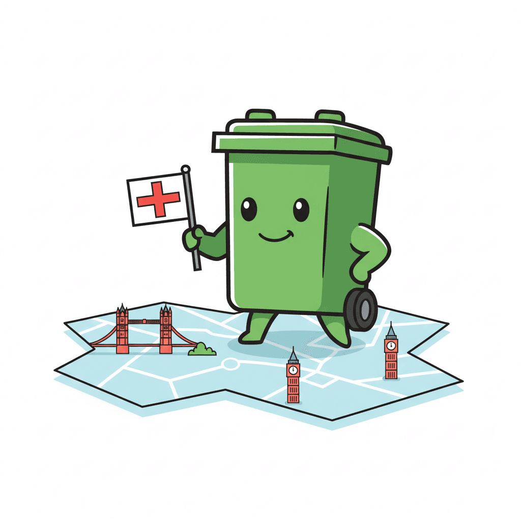 Illustration of London boroughs map showing waste.london service areas