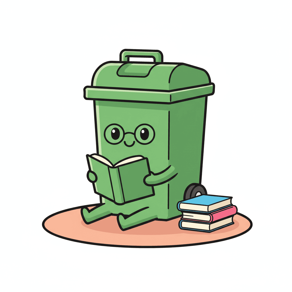 Illustration of blog content and recycling tips