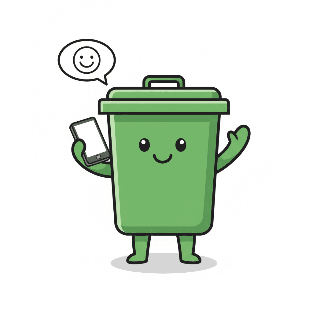 Illustration of customer chatting with waste.london support